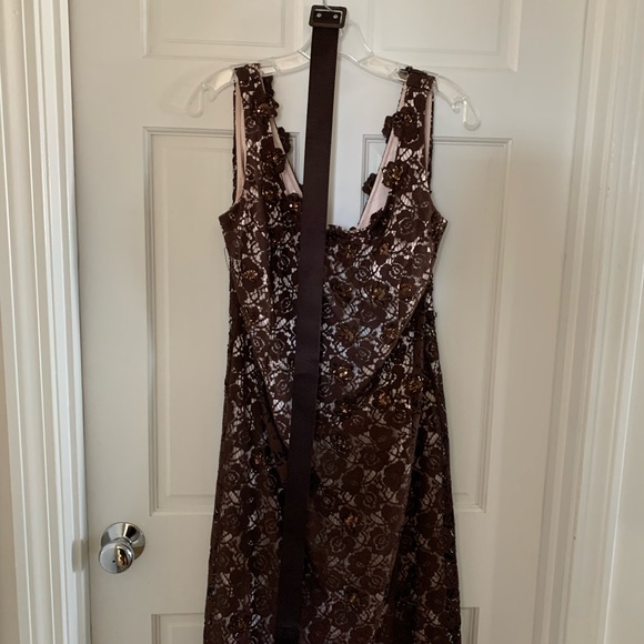 JS Boutique Brown Sequin Embellished Midi Dress - Picture 3 of 4